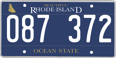 RI license plate 087372