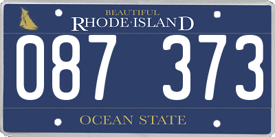 RI license plate 087373