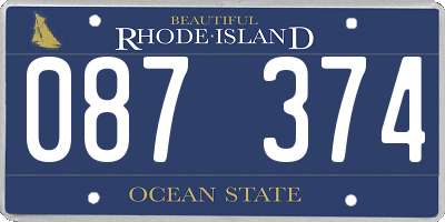 RI license plate 087374