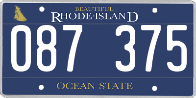 RI license plate 087375