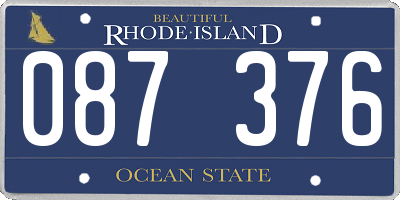 RI license plate 087376