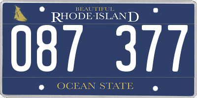 RI license plate 087377