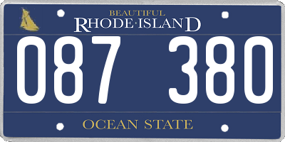 RI license plate 087380