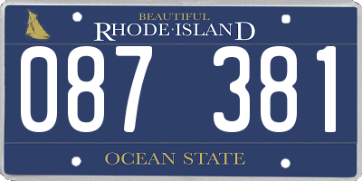 RI license plate 087381
