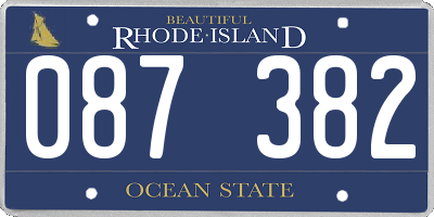 RI license plate 087382