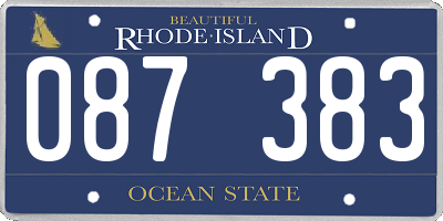 RI license plate 087383