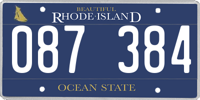 RI license plate 087384