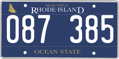 RI license plate 087385