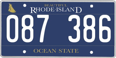 RI license plate 087386