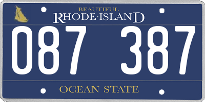 RI license plate 087387