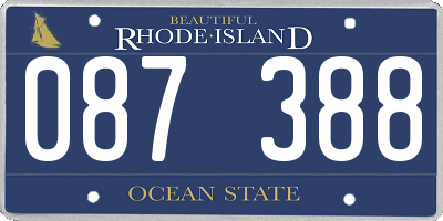 RI license plate 087388
