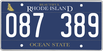RI license plate 087389