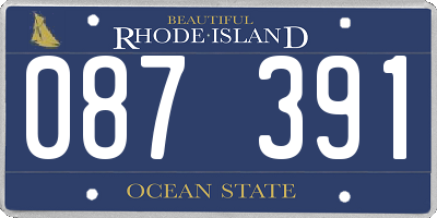 RI license plate 087391