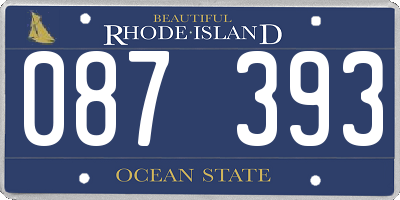 RI license plate 087393