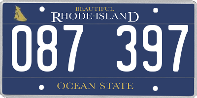 RI license plate 087397