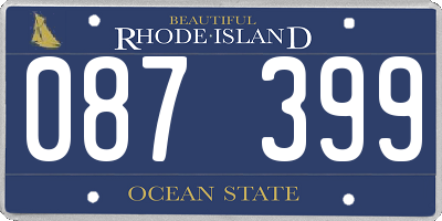 RI license plate 087399