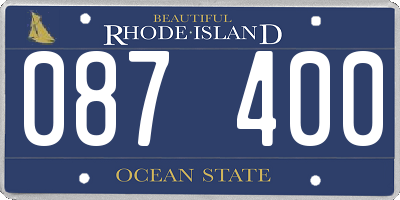 RI license plate 087400