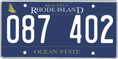 RI license plate 087402