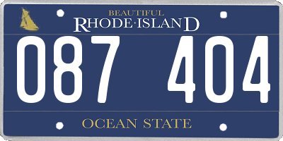 RI license plate 087404