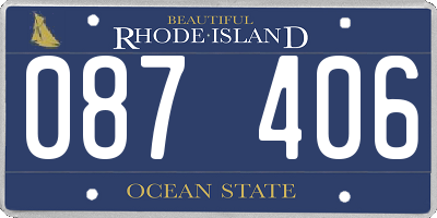 RI license plate 087406