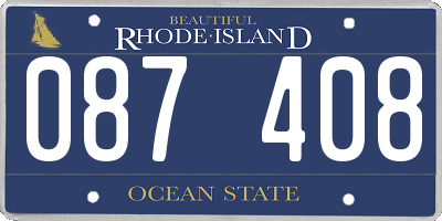 RI license plate 087408