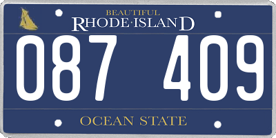 RI license plate 087409