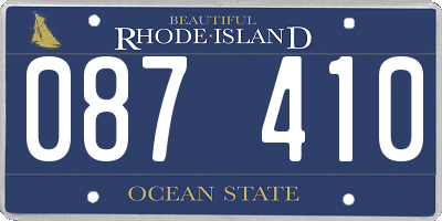RI license plate 087410