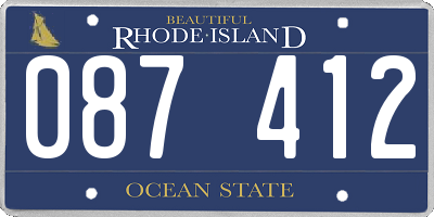 RI license plate 087412