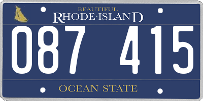 RI license plate 087415