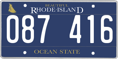 RI license plate 087416