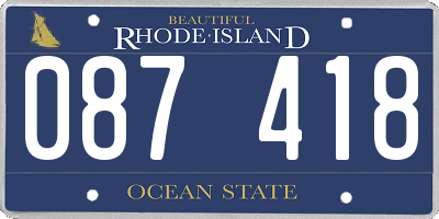 RI license plate 087418