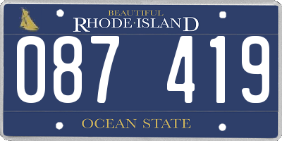 RI license plate 087419
