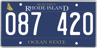 RI license plate 087420
