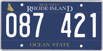 RI license plate 087421
