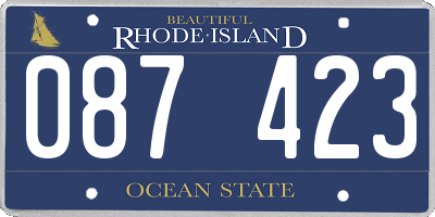 RI license plate 087423