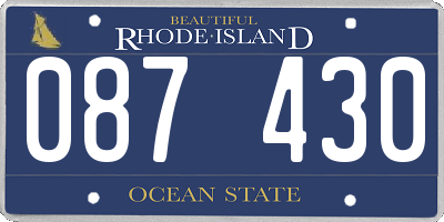 RI license plate 087430