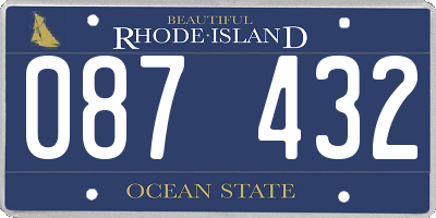 RI license plate 087432