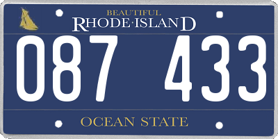 RI license plate 087433