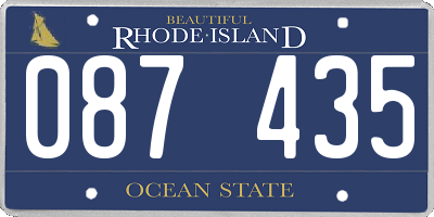 RI license plate 087435