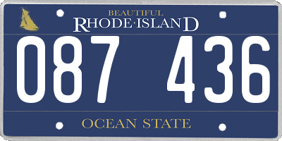 RI license plate 087436
