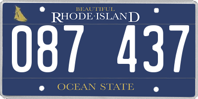RI license plate 087437