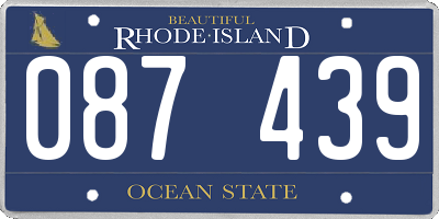 RI license plate 087439