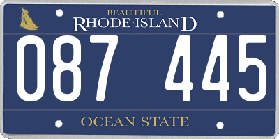 RI license plate 087445