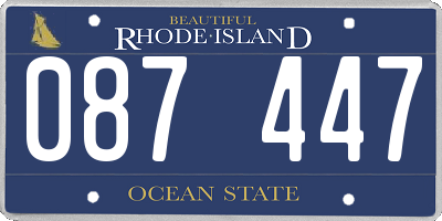 RI license plate 087447