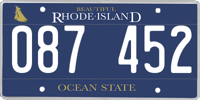 RI license plate 087452