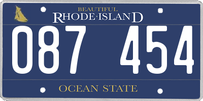 RI license plate 087454