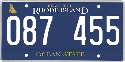RI license plate 087455