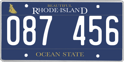 RI license plate 087456