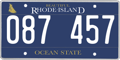 RI license plate 087457