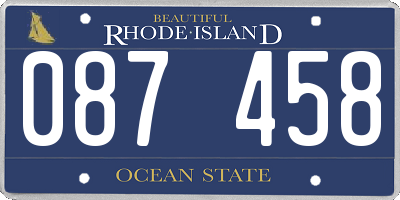 RI license plate 087458